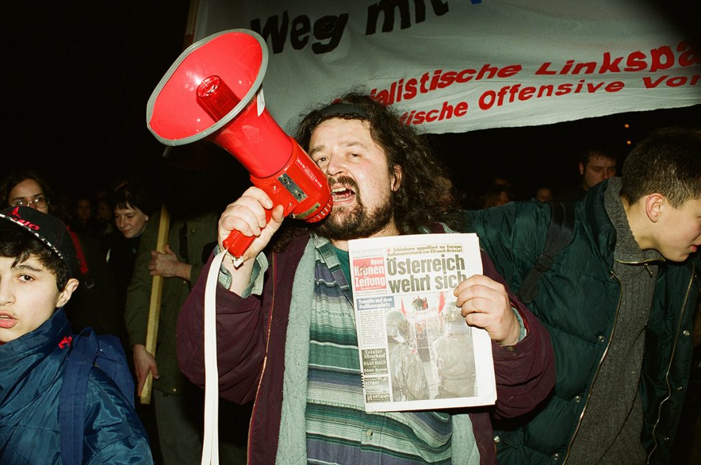 Kurto Wendt auf einer Demo im Jahr 2000