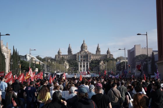 Demonstrationszug in Barcelona