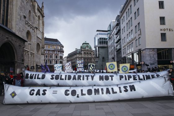 Proteste gegen die European Gas Conference 2023