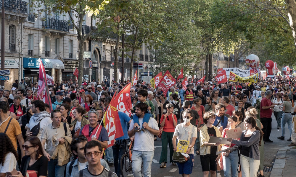 Protestzug in Frankreich